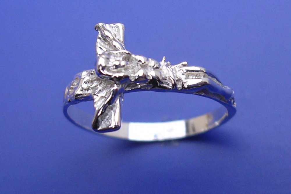 Prsten modlitební s Kristem P110, Materiál: Stříbro, ryzost 925/1000