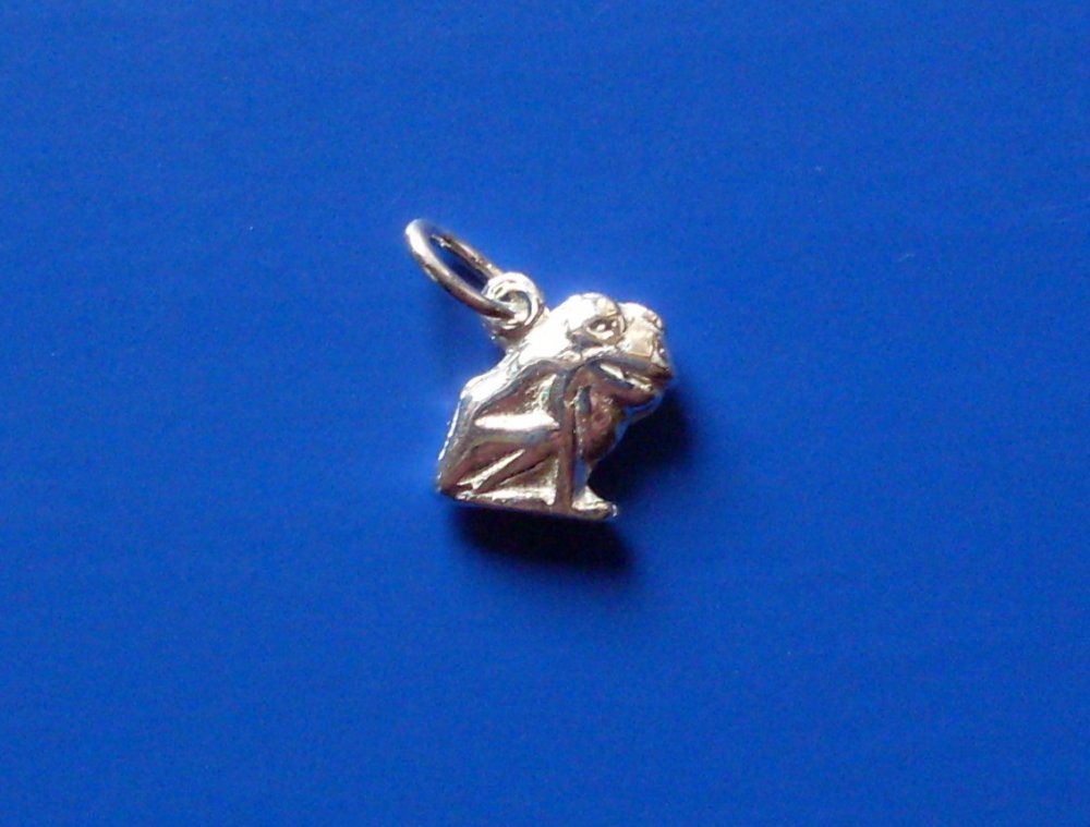 Přívěsek žába sedící Z099, Materiál: Bílé zlato, ryzost 585/1000